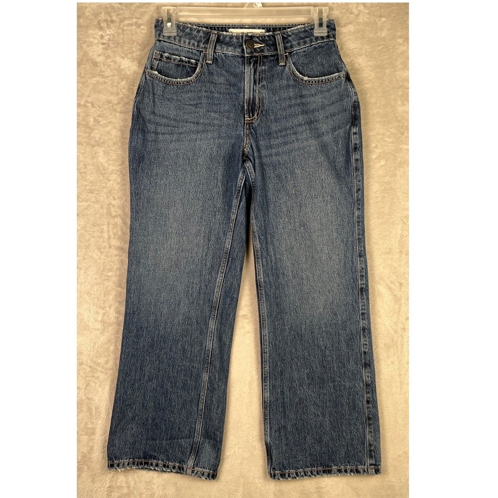 Hollister Jeans Women's 2 Short 2S Curvy Mid-Rise Baggy Distressed Blue 26 (29)